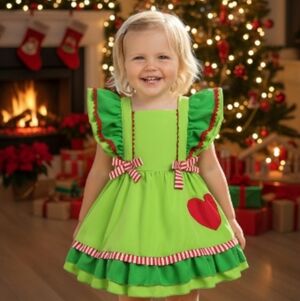 Green and Red Heart Kids Costume